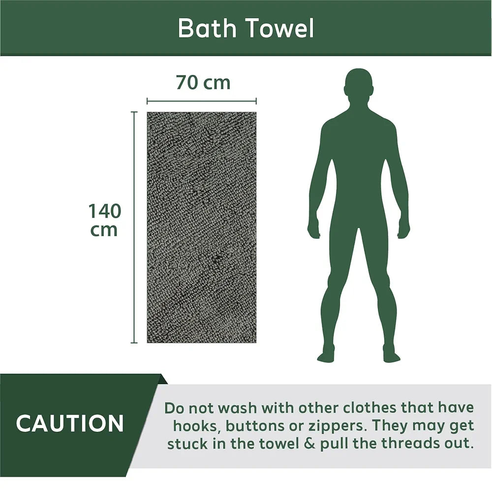 HEELIUM Bamboo Bath Towel | Ultra Absorbent | 3X Softer Than Cotton Towels | 140 x 70 cm - 600 GSM | Pack of 1 - Grey